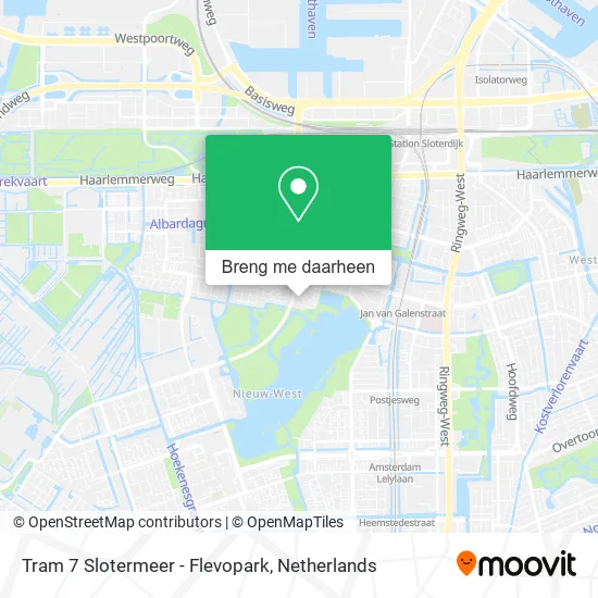 Tram 7 Slotermeer - Flevopark kaart