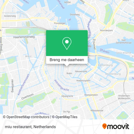 miu restaurant kaart