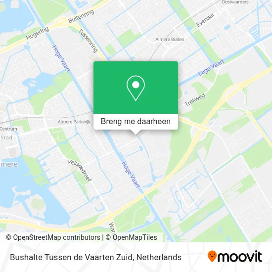 Bushalte Tussen de Vaarten Zuid kaart