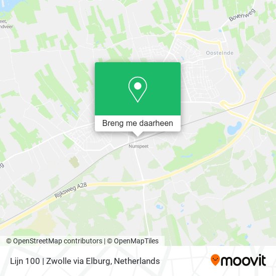 Lijn 100 | Zwolle via Elburg kaart