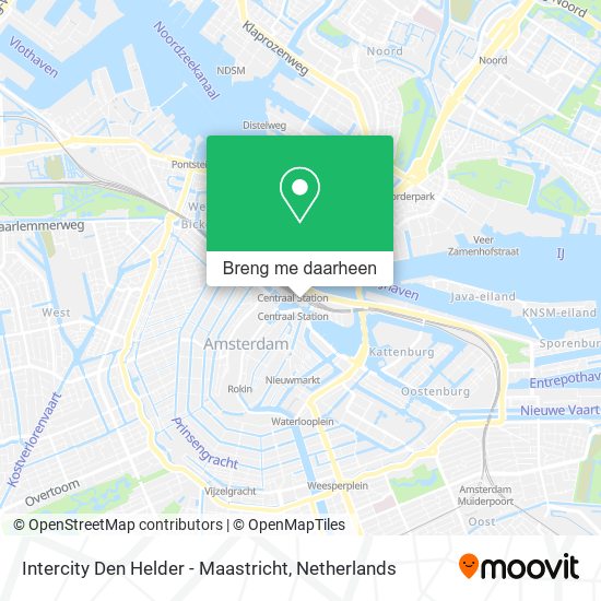 Intercity Den Helder - Maastricht kaart
