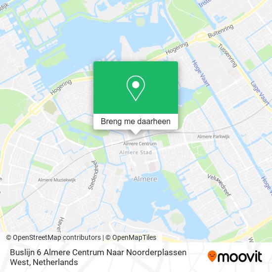 Buslijn 6 Almere Centrum Naar Noorderplassen West kaart