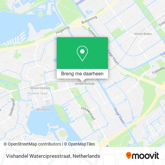 Vishandel Watercipresstraat kaart