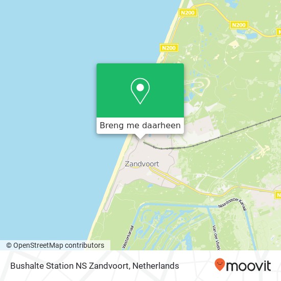 Bushalte Station NS Zandvoort kaart