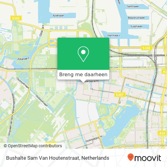 Bushalte Sam Van Houtenstraat kaart