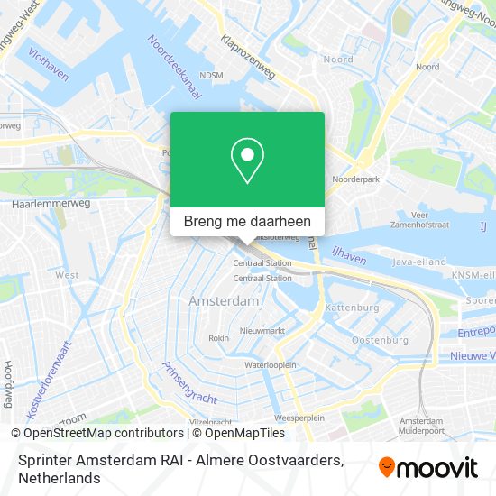 Sprinter Amsterdam RAI - Almere Oostvaarders kaart