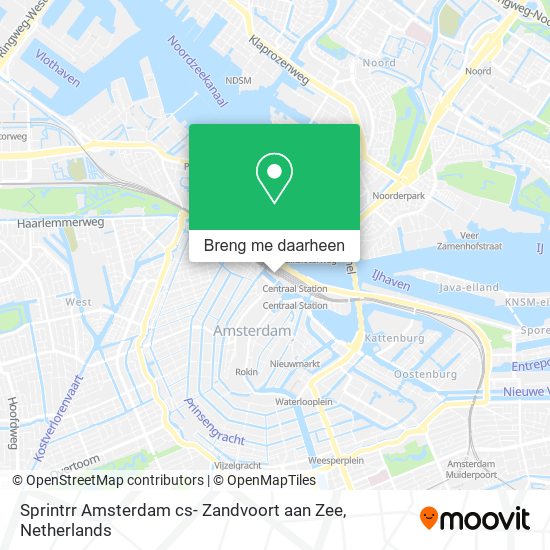 Sprintrr Amsterdam cs- Zandvoort aan Zee kaart