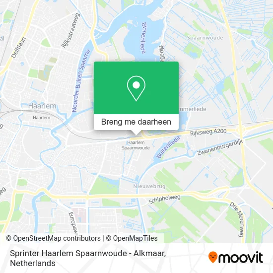 Sprinter Haarlem Spaarnwoude - Alkmaar kaart