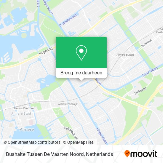 Bushalte Tussen De Vaarten Noord kaart