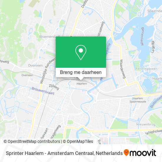Sprinter Haarlem - Amsterdam Centraal kaart
