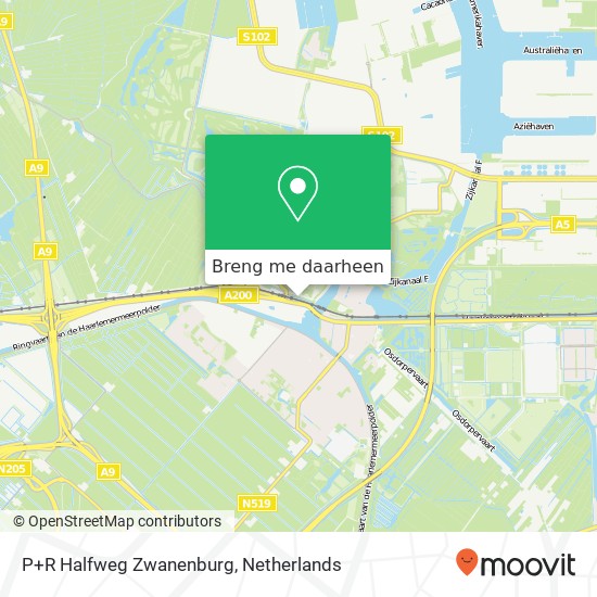 P+R Halfweg Zwanenburg kaart