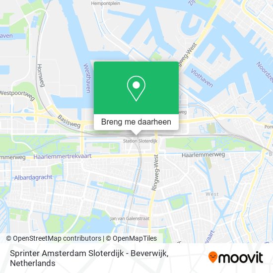 Sprinter Amsterdam Sloterdijk - Beverwijk kaart
