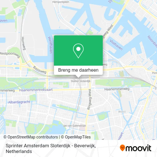 Sprinter Amsterdam Sloterdijk - Beverwijk kaart