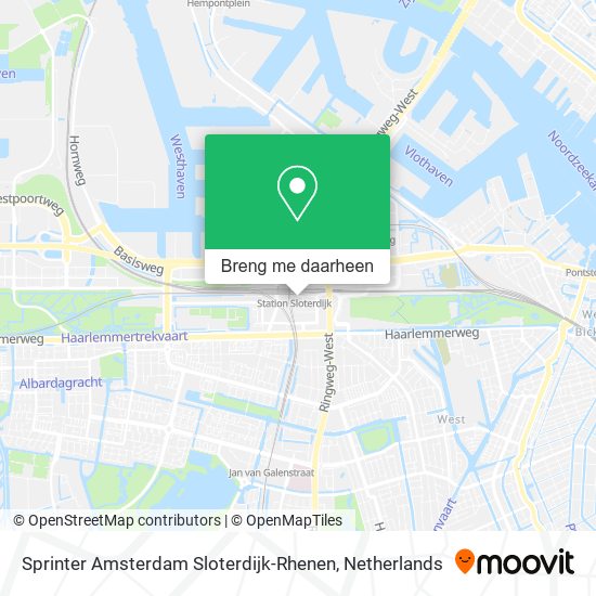 Sprinter Amsterdam Sloterdijk-Rhenen kaart