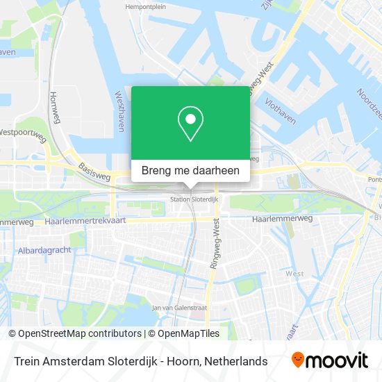Trein Amsterdam Sloterdijk - Hoorn kaart