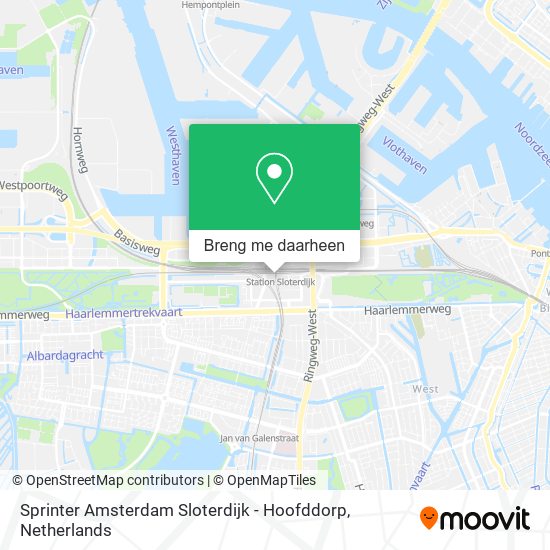 Sprinter Amsterdam Sloterdijk - Hoofddorp kaart