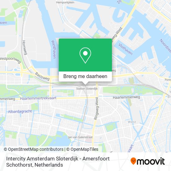 Intercity Amsterdam Sloterdijk - Amersfoort Schothorst kaart