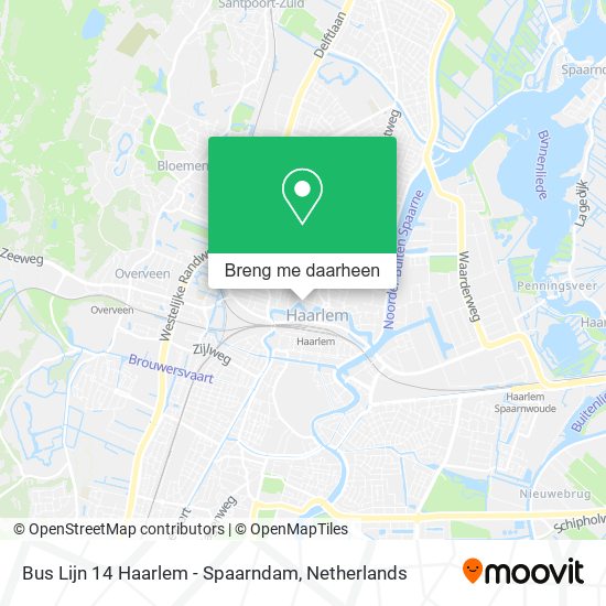 Bus Lijn 14 Haarlem - Spaarndam kaart
