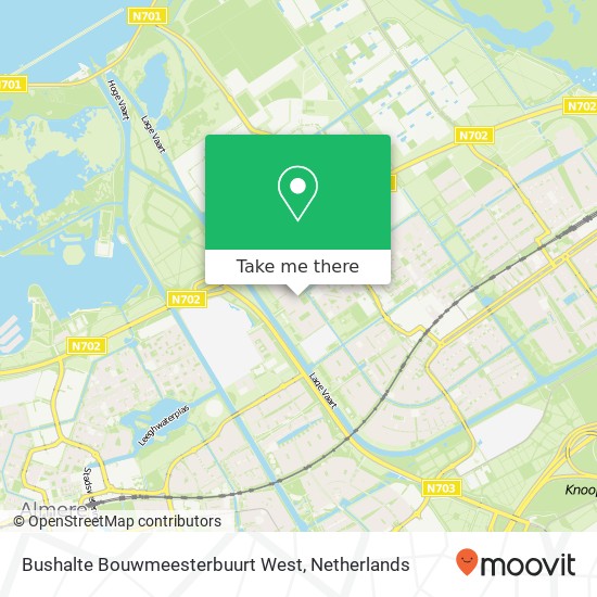 Bushalte Bouwmeesterbuurt West kaart