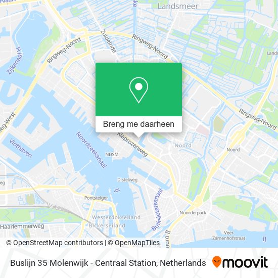 Buslijn 35 Molenwijk - Centraal Station kaart