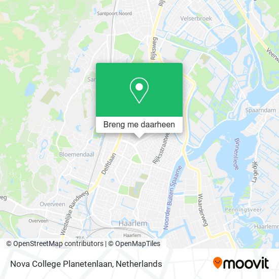 Nova College Planetenlaan kaart