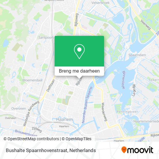 Bushalte Spaarnhovenstraat kaart