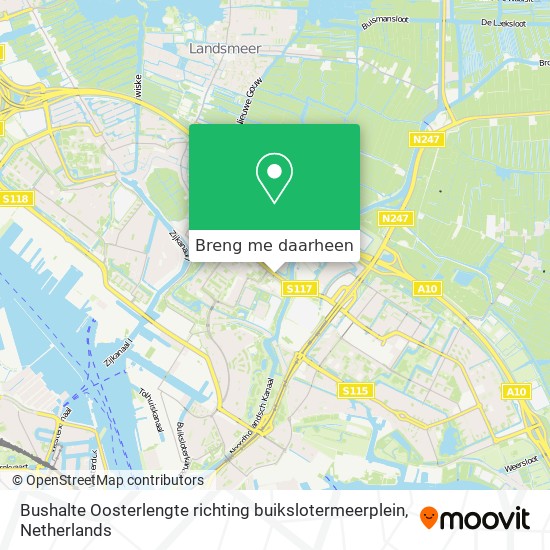 Bushalte Oosterlengte richting buikslotermeerplein kaart