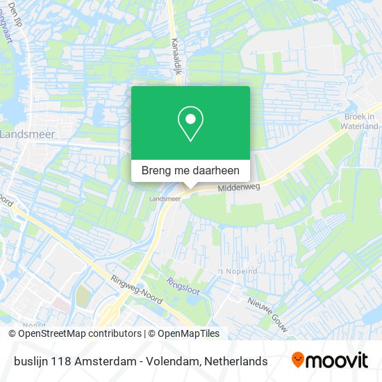 buslijn 118 Amsterdam - Volendam kaart