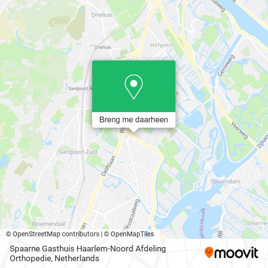 Spaarne Gasthuis Haarlem-Noord Afdeling Orthopedie kaart