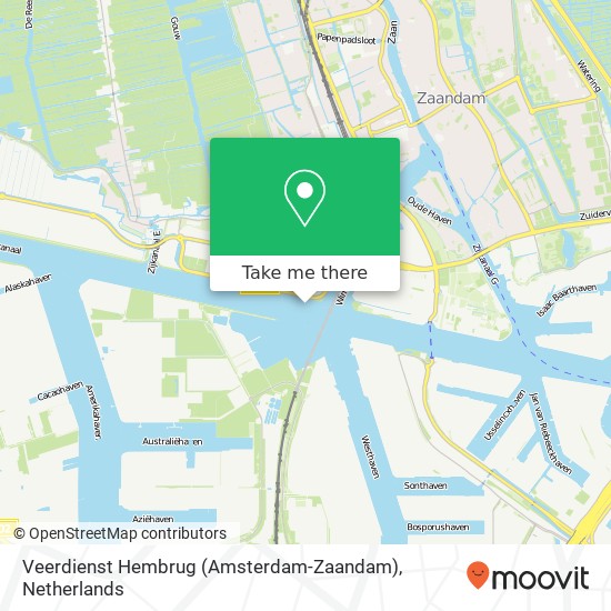 Veerdienst Hembrug (Amsterdam-Zaandam) kaart