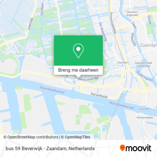bus 59 Beverwijk - Zaandam kaart