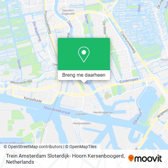Trein Amsterdam Sloterdijk- Hoorn Kersenboogerd kaart