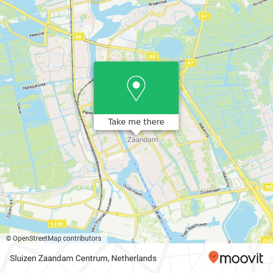 Sluizen Zaandam Centrum kaart