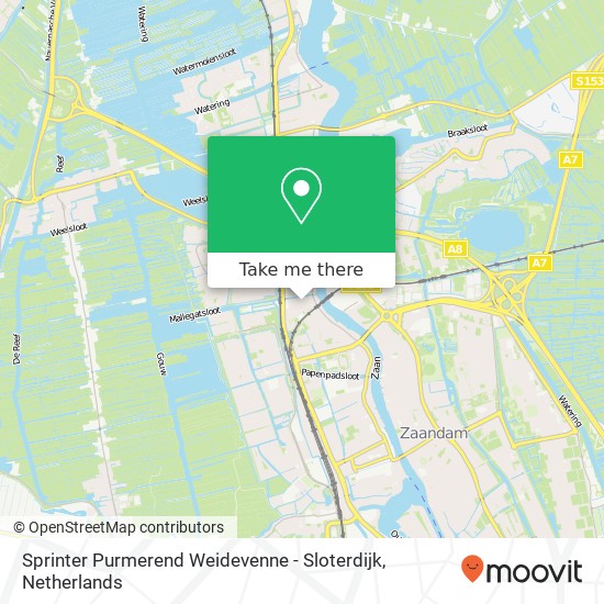 Sprinter Purmerend Weidevenne - Sloterdijk kaart