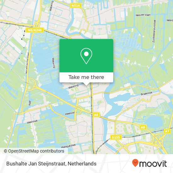 Bushalte Jan Steijnstraat kaart