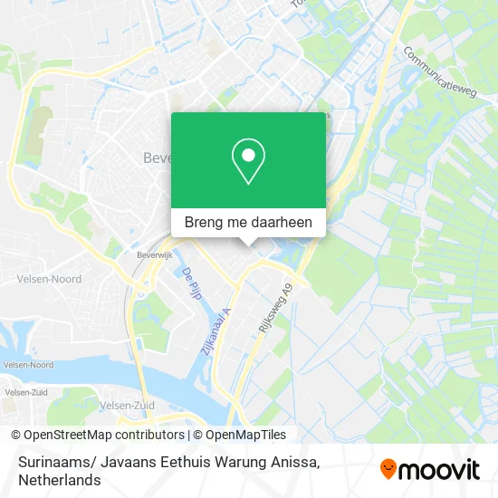 Surinaams/ Javaans Eethuis Warung Anissa kaart