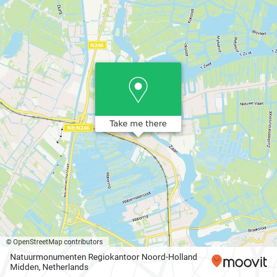 Natuurmonumenten Regiokantoor Noord-Holland Midden kaart