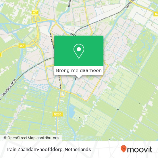 Train Zaandam-hoofddorp kaart