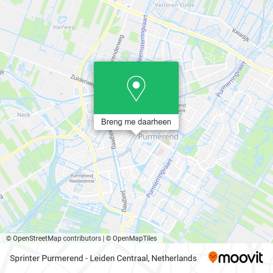 Sprinter Purmerend - Leiden Centraal kaart