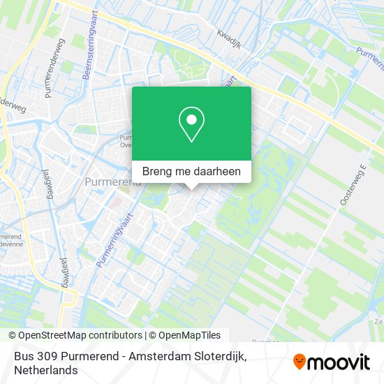 Bus 309 Purmerend - Amsterdam Sloterdijk kaart