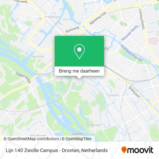 Lijn 140 Zwolle Campus - Dronten kaart