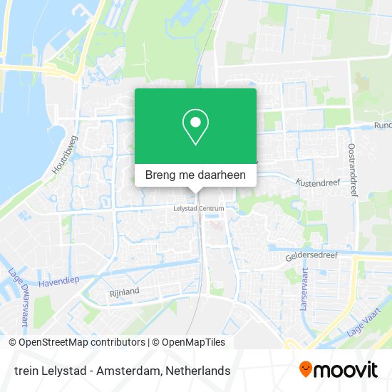 trein Lelystad - Amsterdam kaart