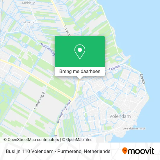 Buslijn 110 Volendam - Purmerend kaart