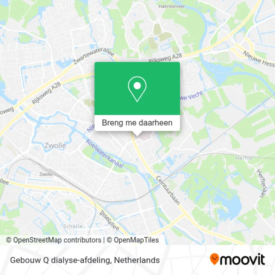 Gebouw Q dialyse-afdeling kaart