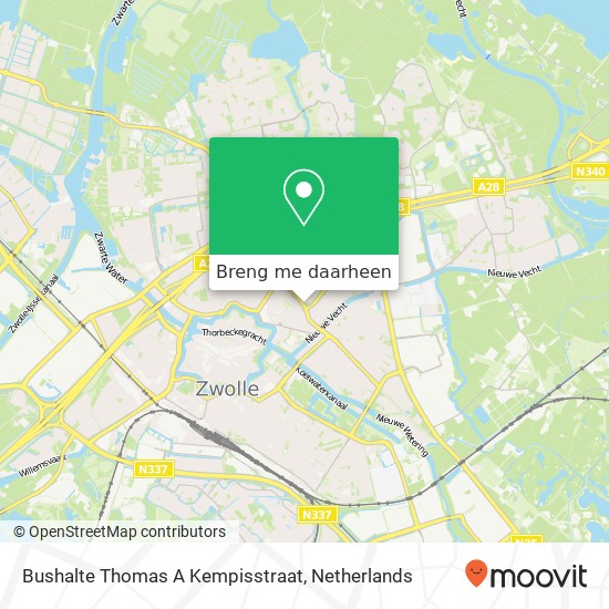 Bushalte Thomas A Kempisstraat kaart
