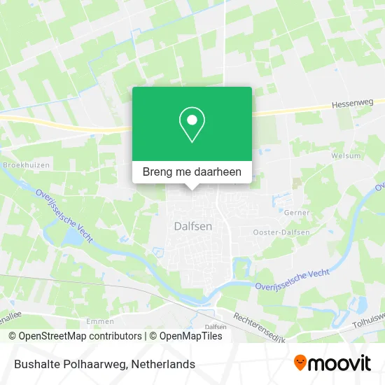 Bushalte Polhaarweg kaart