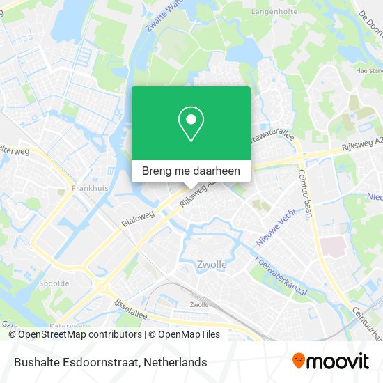 Bushalte Esdoornstraat kaart