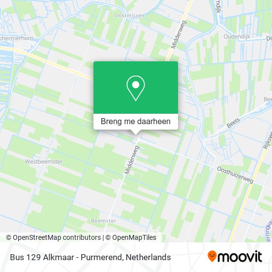 Bus 129 Alkmaar - Purmerend kaart