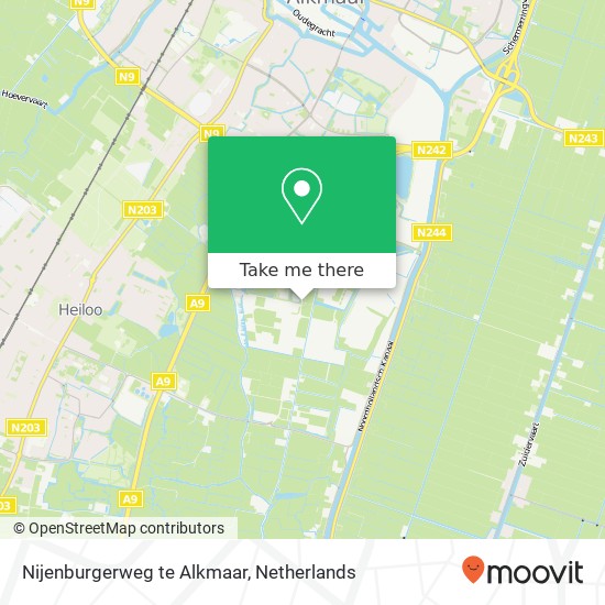 Nijenburgerweg te Alkmaar kaart