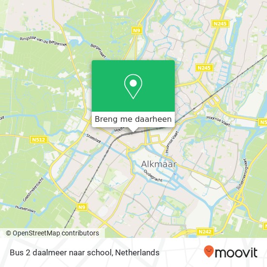 Bus 2 daalmeer naar school kaart